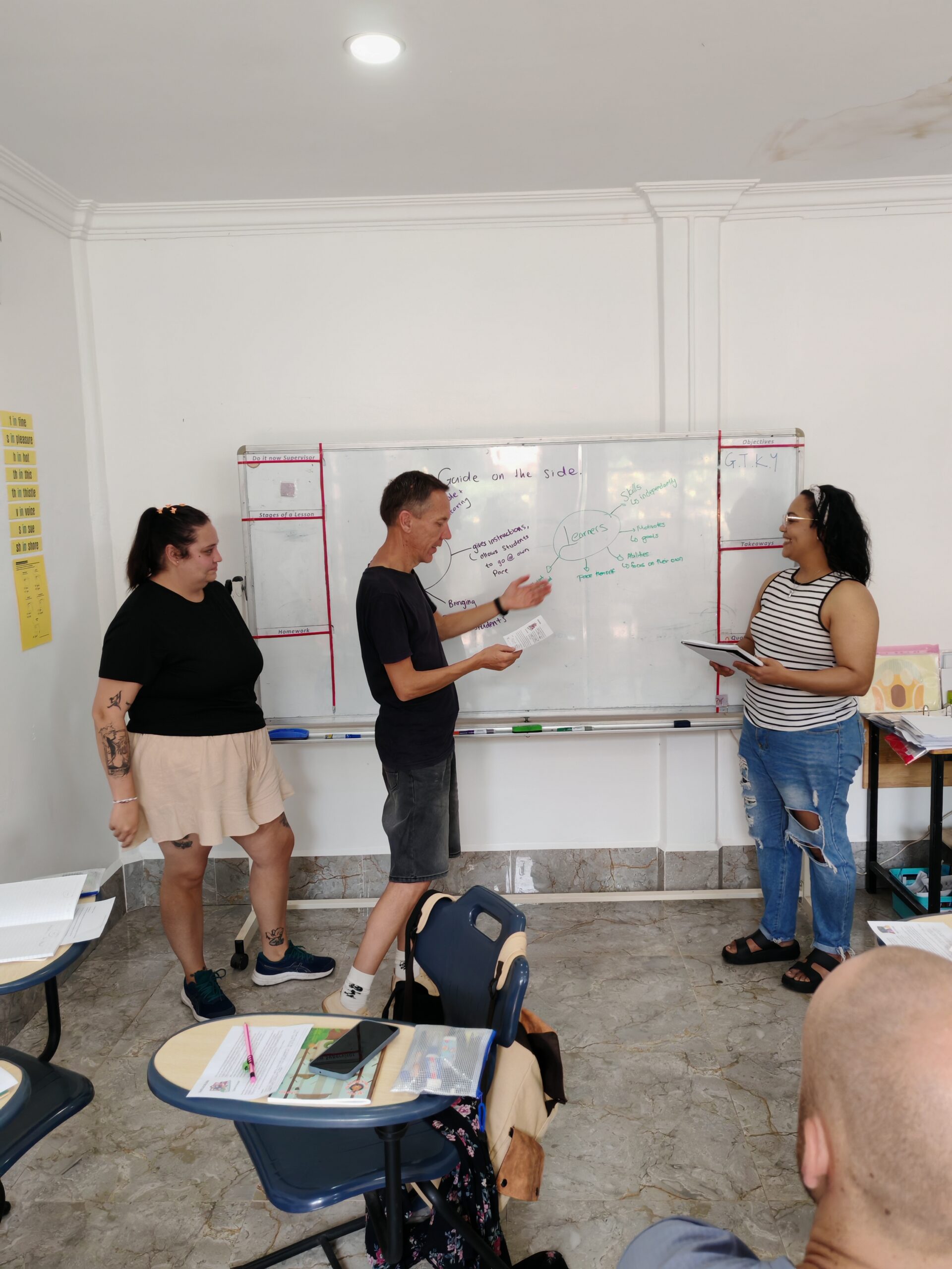 A trainee teaching during Phase 2 in-person training in Siem Reap