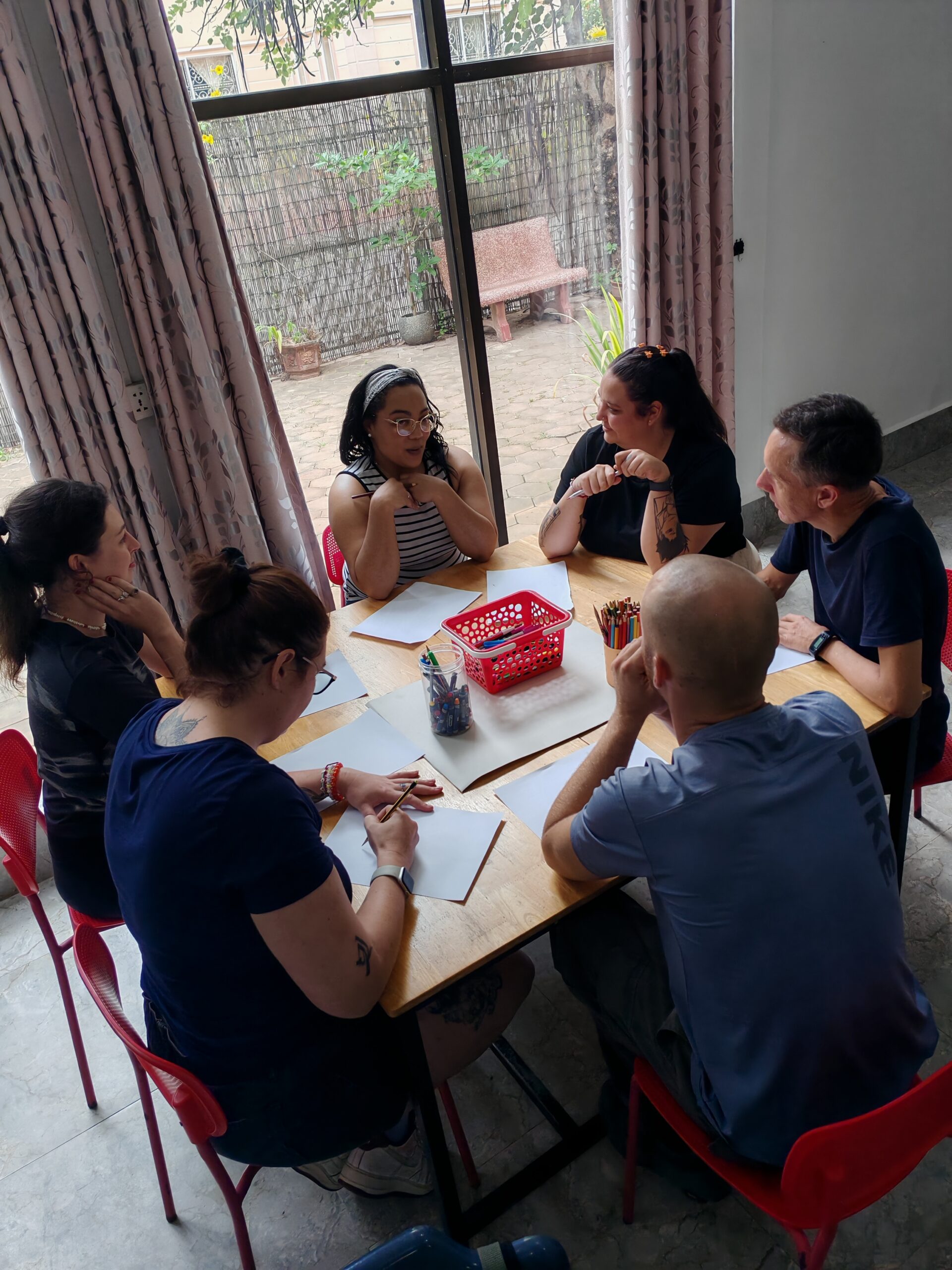 A trainer leading an input session at the Destination TEFL training centre